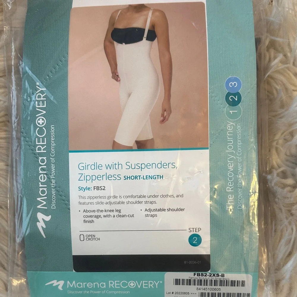 Marena Max Compression Girdle Shapewear suspenders zipperless snatched Black 2XS - Picture 7 of 7